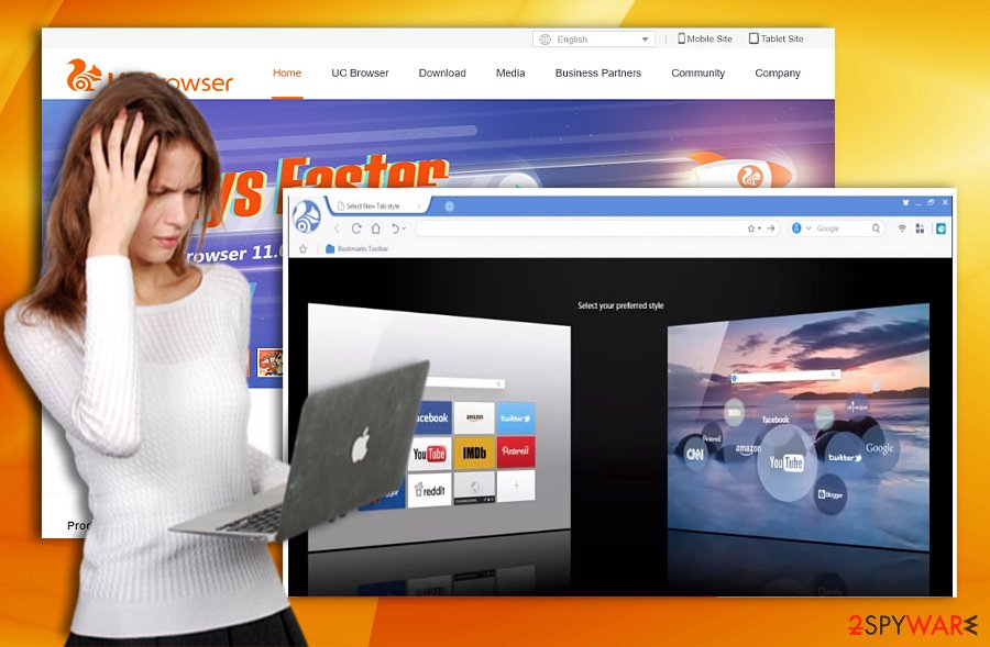 The image displaying UC browser 