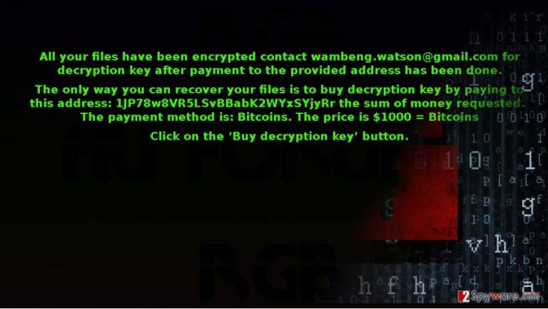 UltraLocker virus encodes your files