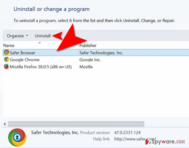 Uninstall SaferBrowser