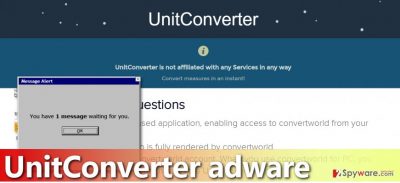 Picture of UnitConverter virus' main page