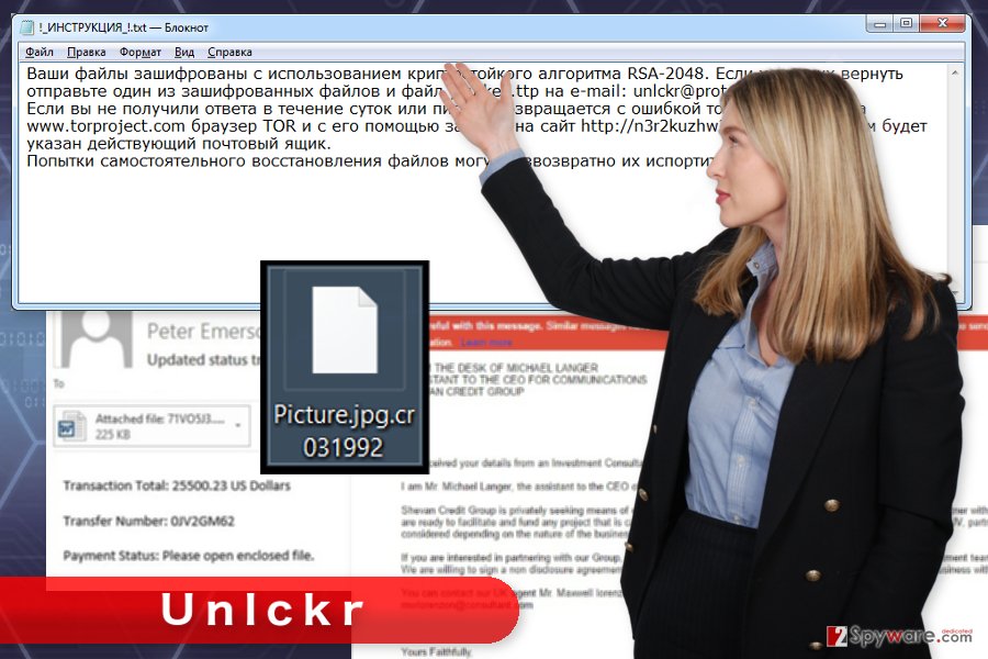 The picture of Unlckr ransomware