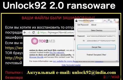 Unlock92 2.0 ransomware virus