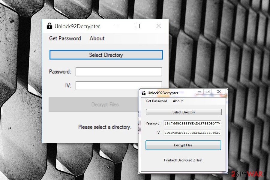 Unlock92 decrypter screenshot