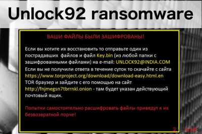 Unlock92 ransom note