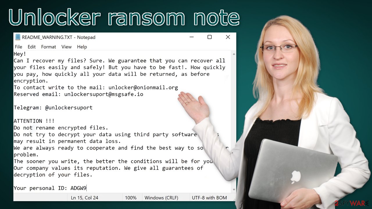 Unlocker ransom note