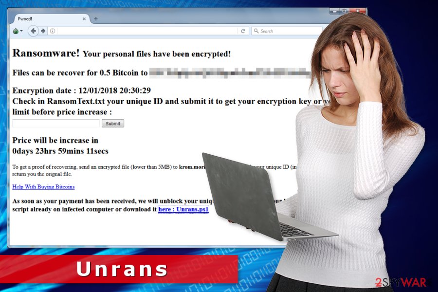Image of Unrans ransomware virus