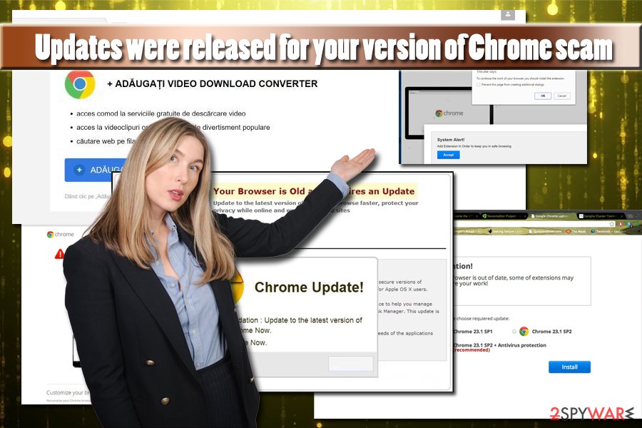 Updates were released for your version of Chrome virus