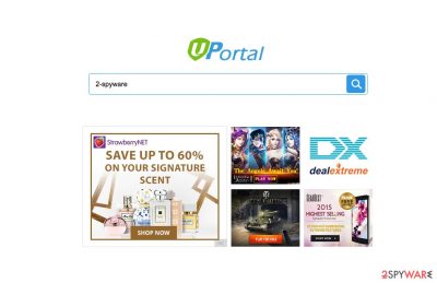 A screenshot of the Uportal browser hijacker virus