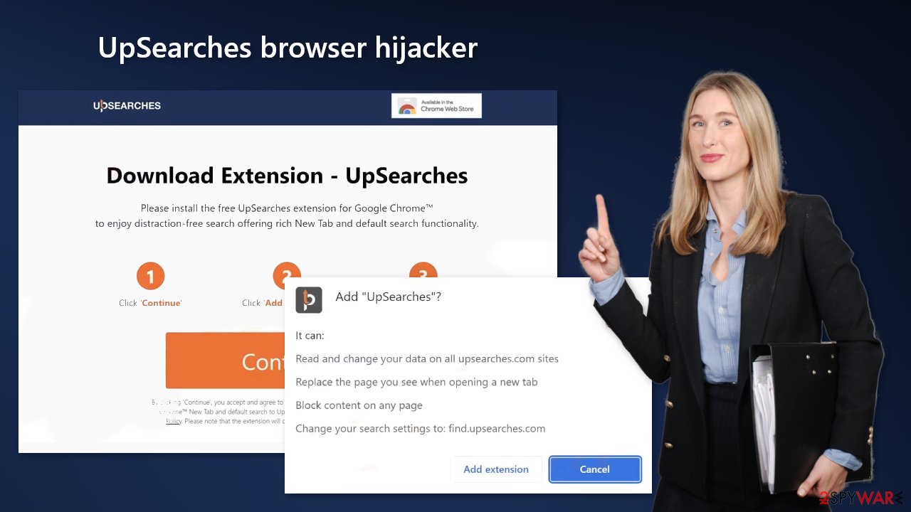 UpSearches browser hijacker