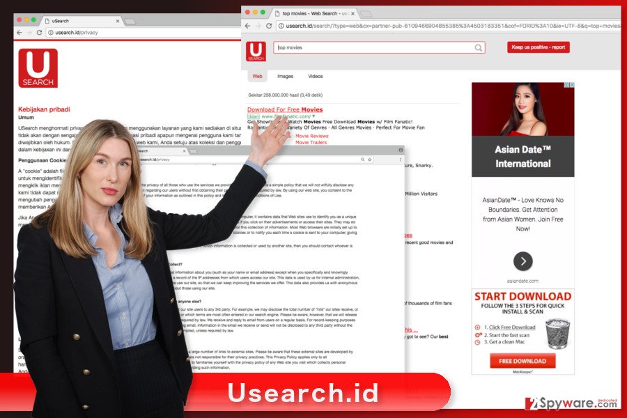 The illustration of Usearch.id browser hijacker