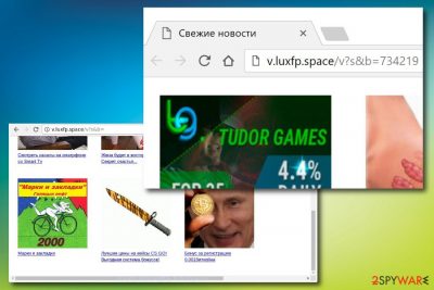 Screenshot of V.luxfp.space virus