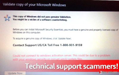 Validate copy of your Microsoft Windows virus displays such screen