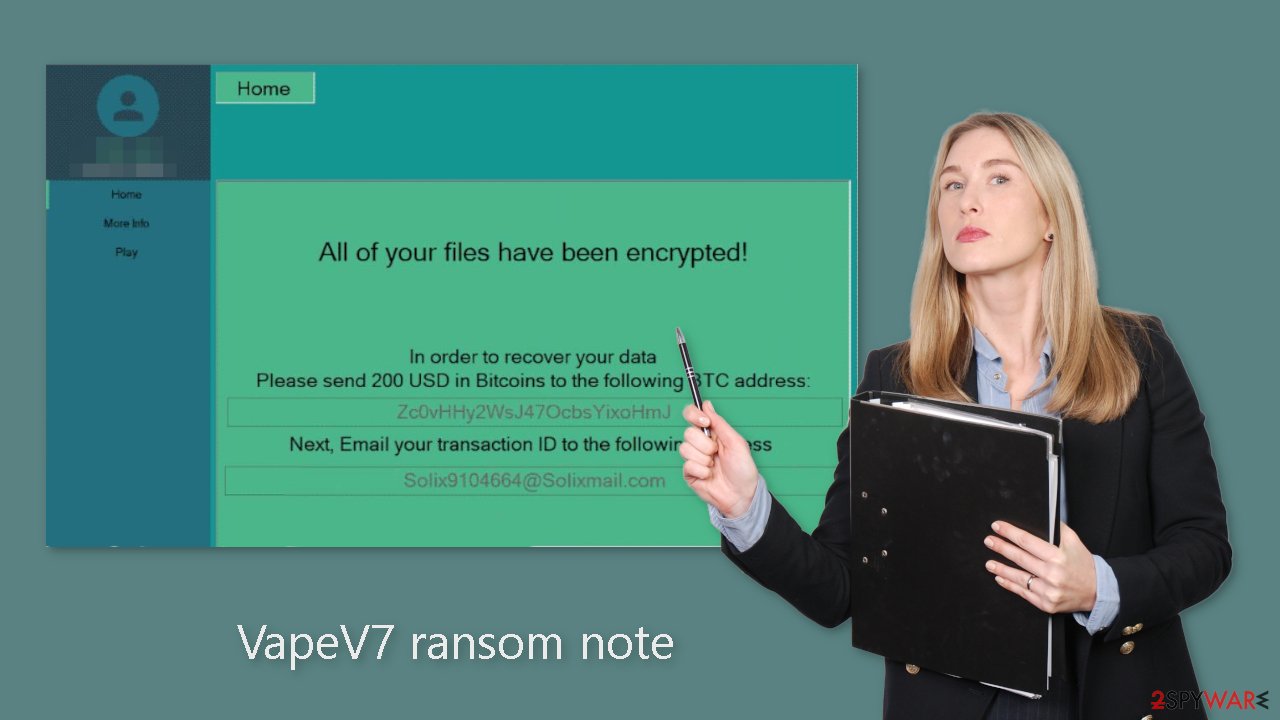 VapeV7 ransom note