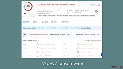 VapeV7 ransomware