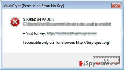 VaultCrypt virus snapshot VaultCrypt virus snapshot