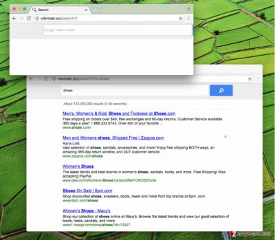 Vdomser.xyz redirect virus in a web browser