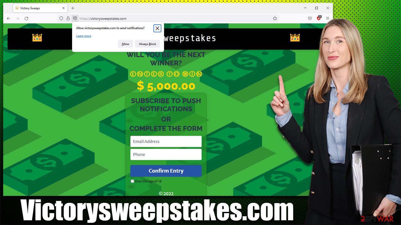 Victorysweepstakes.com scam