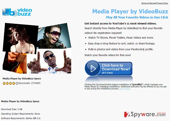 Video Buzz adware snapshot Video Buzz adware snapshot