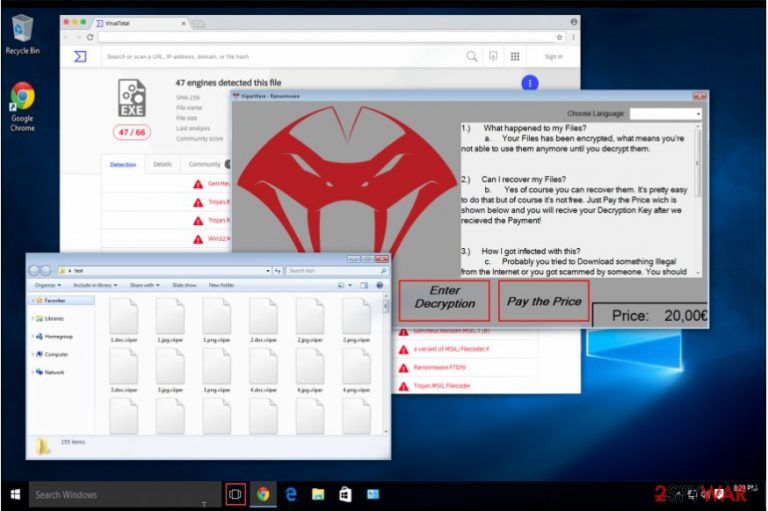 ViiperWare ransomware attack in Windows computer