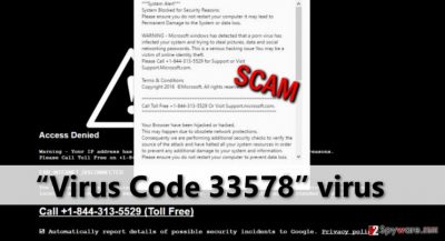 “Virus Code 33578” tech support scam