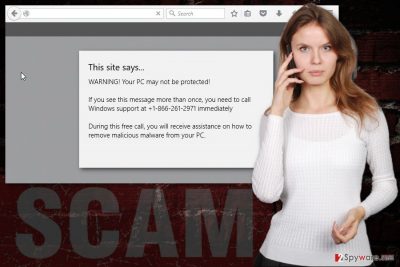 The image of "Virus found" tech support scam virus