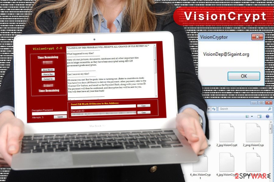 The image of VisionCrypt ransomware virus