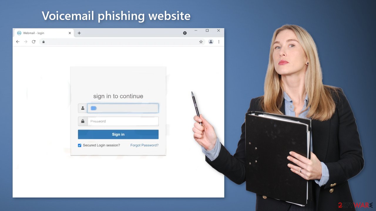 Voicemail phishing website