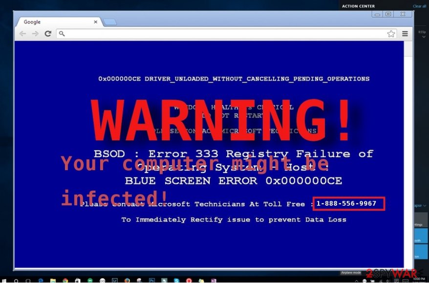 The image revealing Warning: virus w32.vrbat has been detected