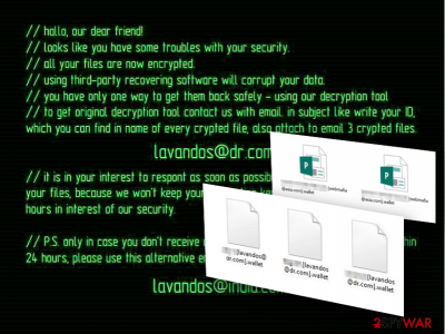 Wallet virus ransom note