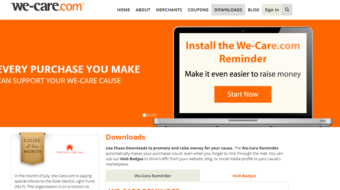 We-care.com snapshot We-care.com snapshot