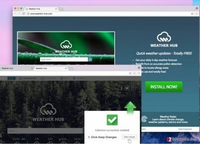 Screenshot of Weather Hub installation