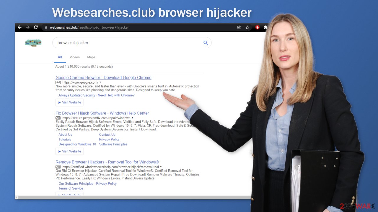 Websearches.club browser hijacker