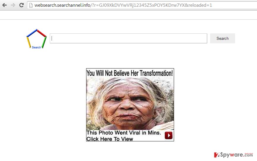 Websearch.searchannel.info virus snapshot Websearch.searchannel.info virus snapshot