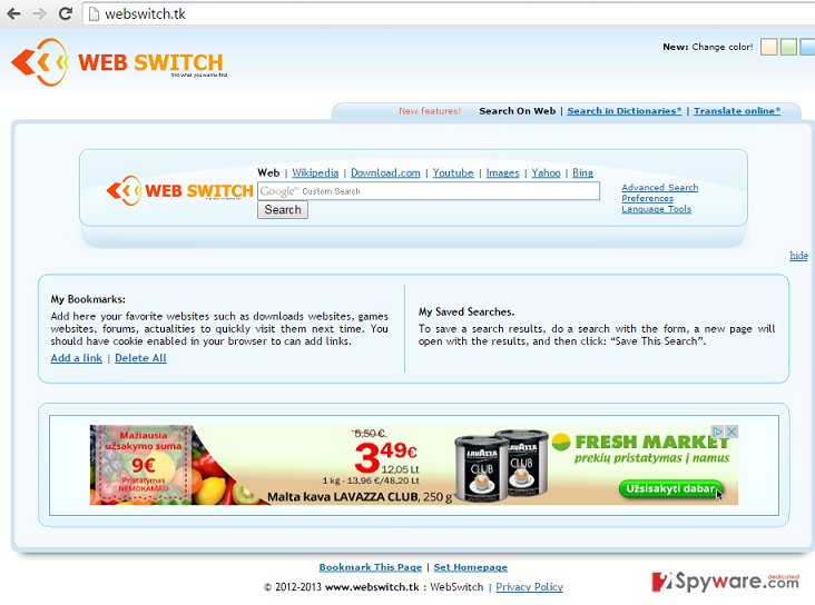 Webswitch.tk redirect virus Webswitch.tk redirect virus