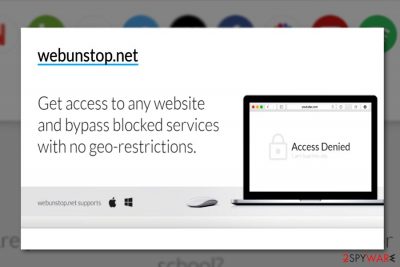 The screenshot of Webunstop