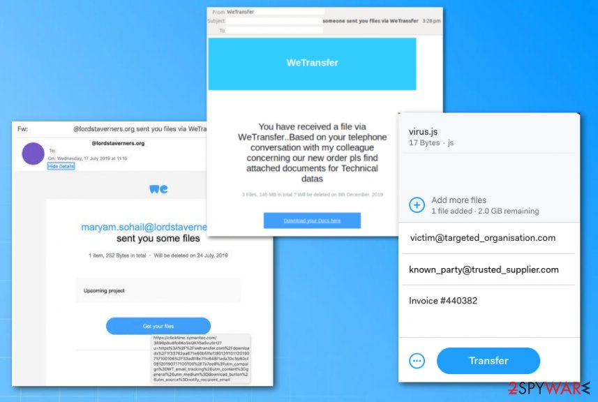 Wetransfer virus campaign