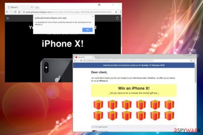 Displaying "Win the iPhone X" scam