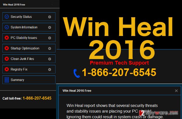 An illustration of the Win Heal 2016 virus