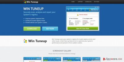 The screenshot of Win TuneUp Pro official website