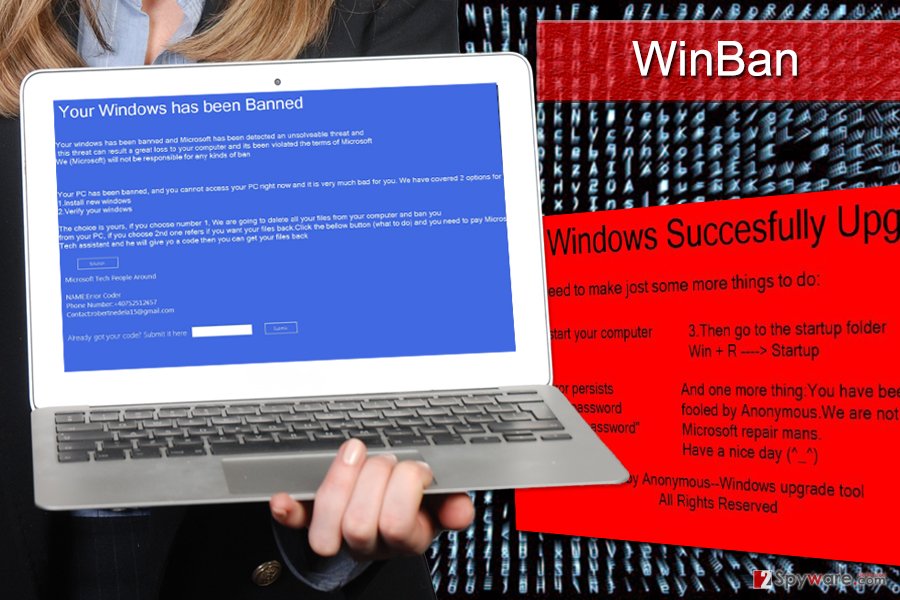 The picture of WinBan ransomware virus