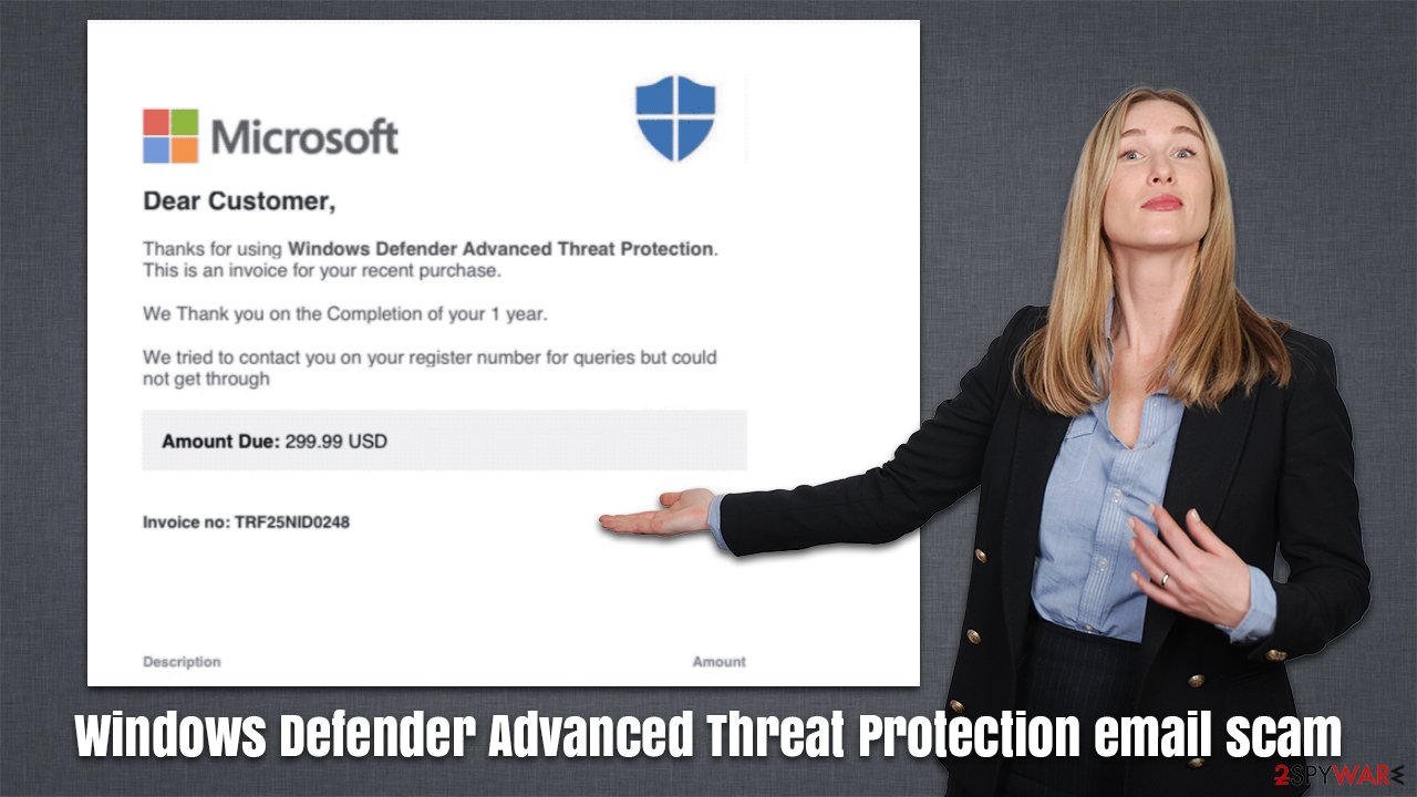 Windows Defender Advanced Threat Protection scam