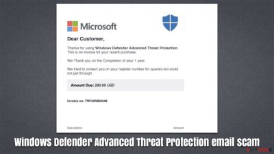 Windows Defender Advanced Threat Protection email scam