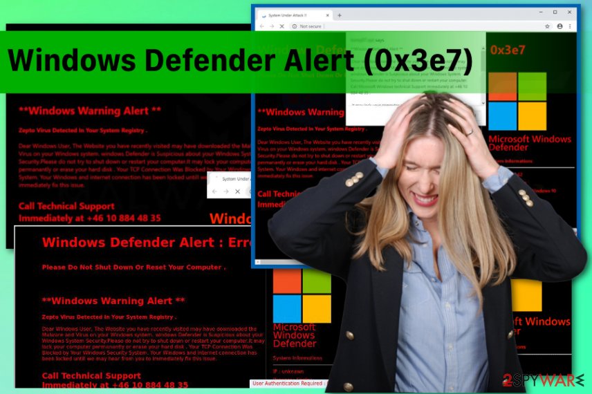 Windows Defender Alert (0x3e7) virus