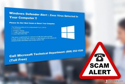 The image of "Windows Defender Alert" Support scam virus