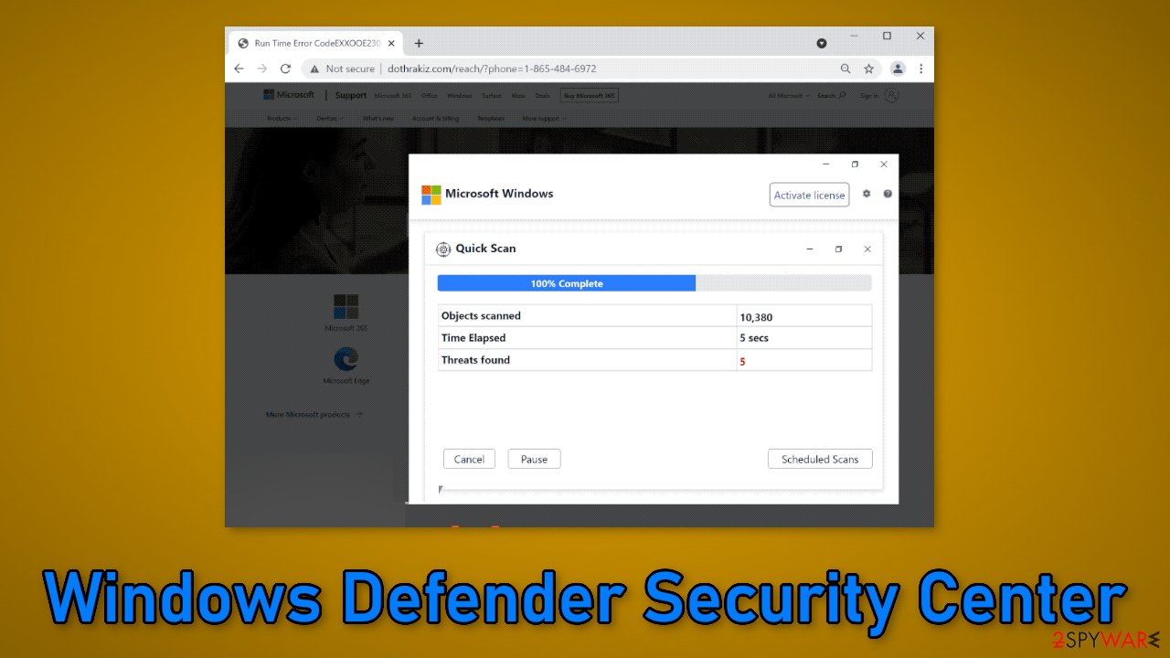 Remove “Windows Defender Security Center” pop-up scam (fake) Guide
