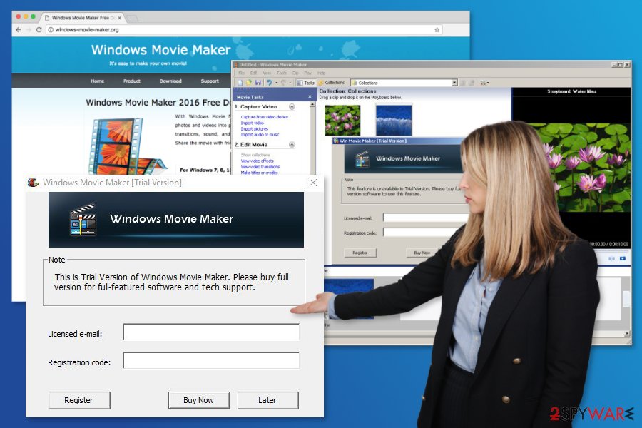 The picture of Windows Movie Maker scam