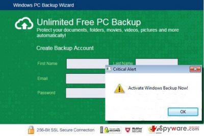 Windows PC Backup Wizard example screenshot