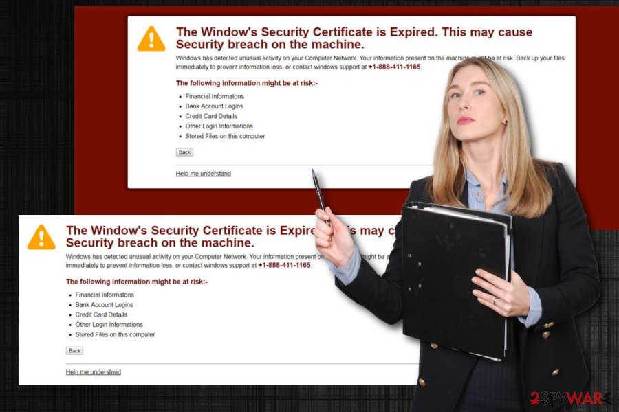 Window's Security Certificate is Expired scam