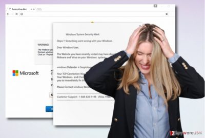 "Windows System Security Alert" Tech Support scam virus
