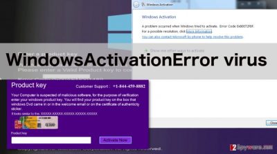 An image of WindowsActivationError virus notifications